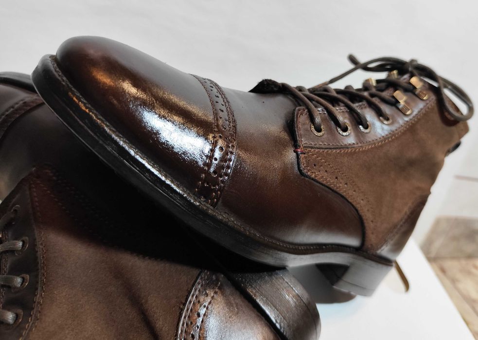 Ghete lace up 42 42.5 cap toe Tommy Hilfiger piele naturala moale maro