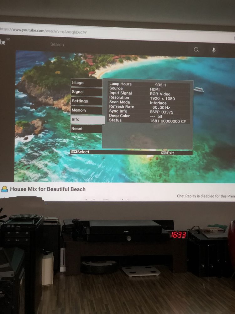 Videoproiector EPSON EMP-TW1000 HDMI lens shift FULLHD 1080p 932 ore