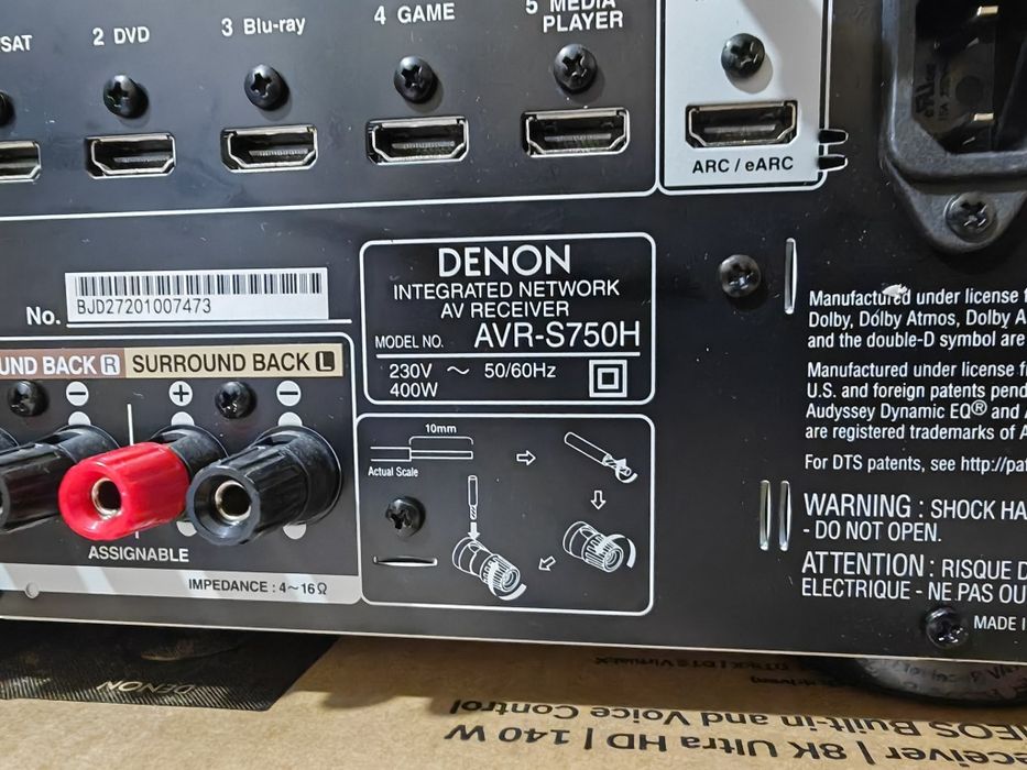 Denon AVR S750H  Dolby Atmos Wi-Fi Bluetooth HDMI 4K