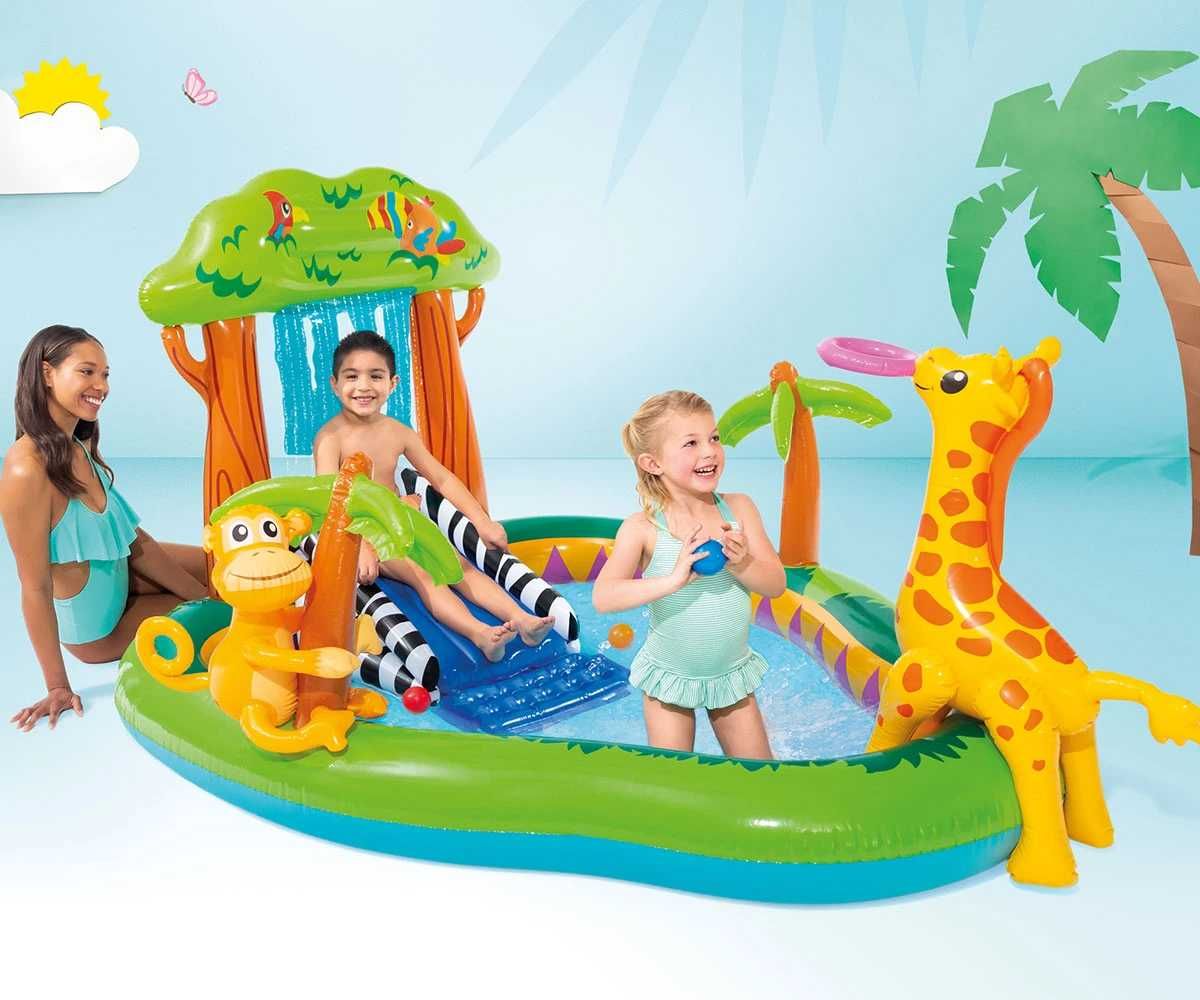 Надуваем център за игра с пързалка INTEX Jungle