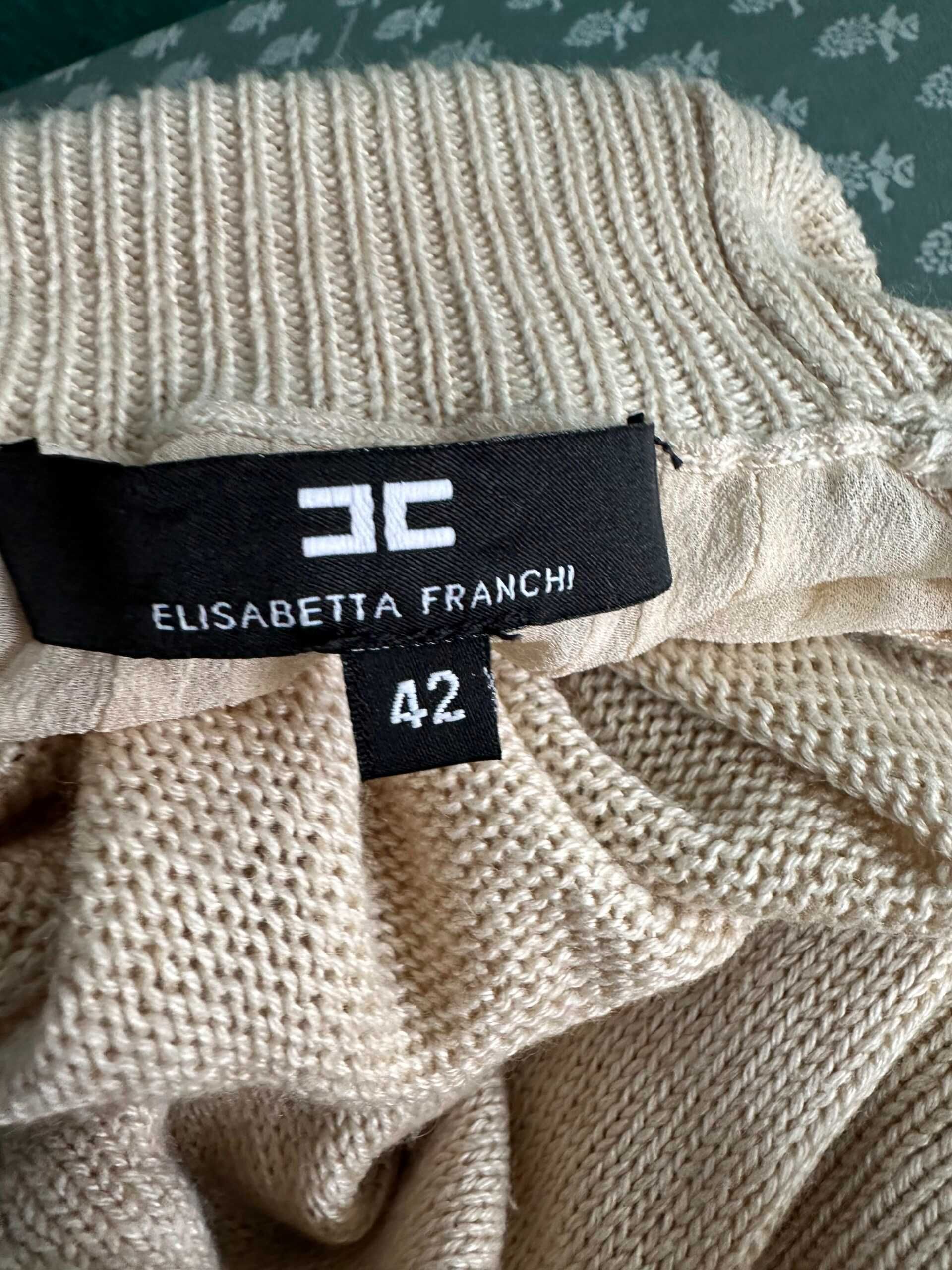 Bluză Elisabetta Franchi, mărimea 42/S, lâniță și tulle transparent