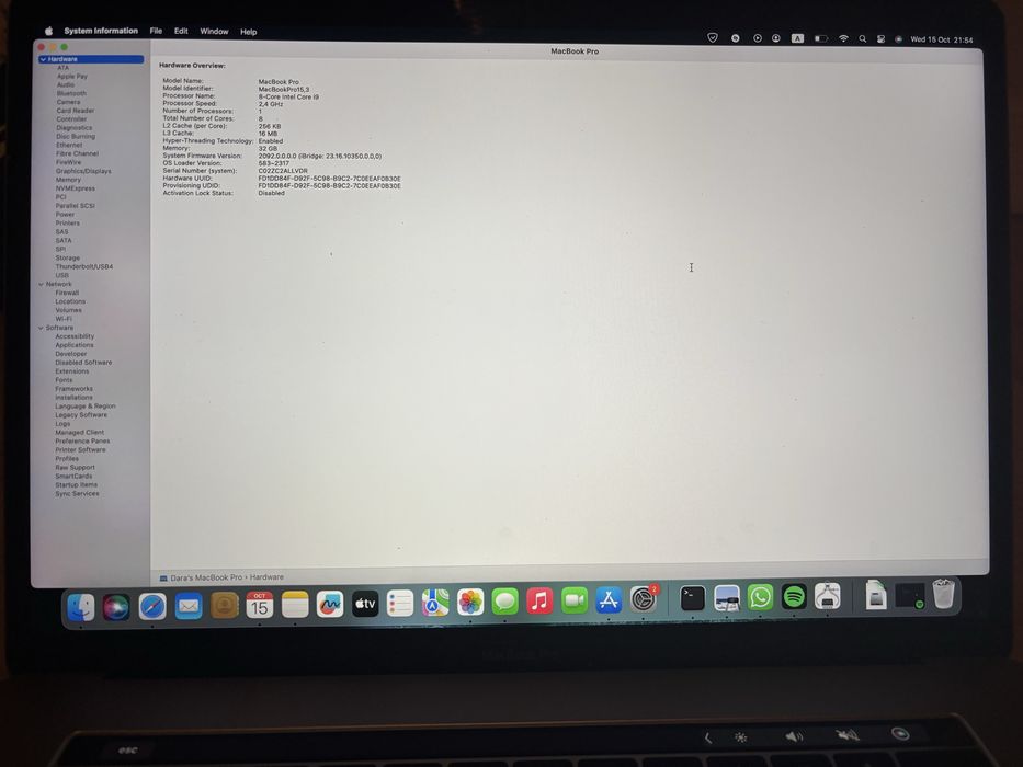 MacBook Pro i9 • 32GB • 2TB SSD • Dual GPU