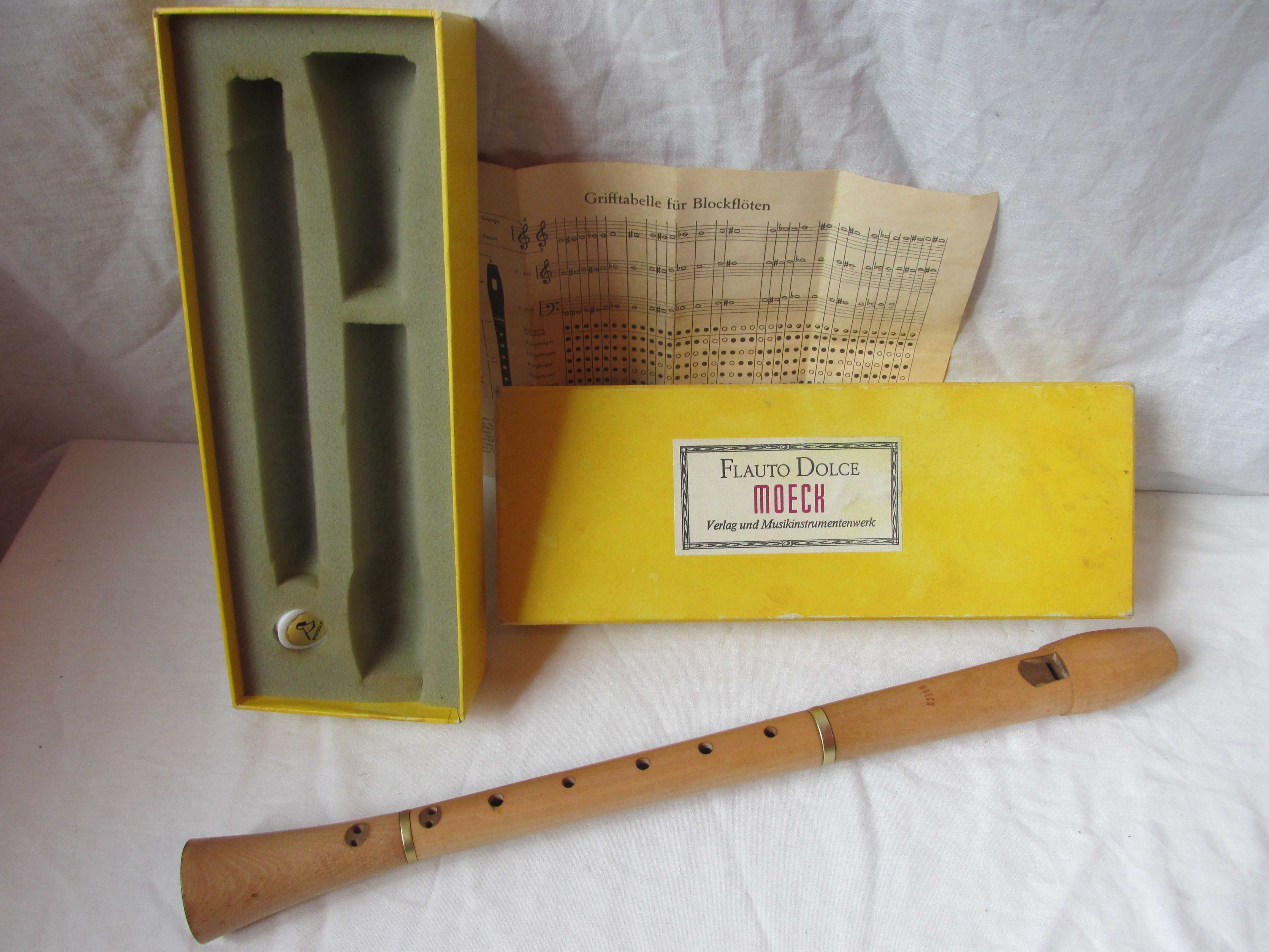 Flaut vintage (Flauto Dolce) marca MOECK ,alt,din lemn de par