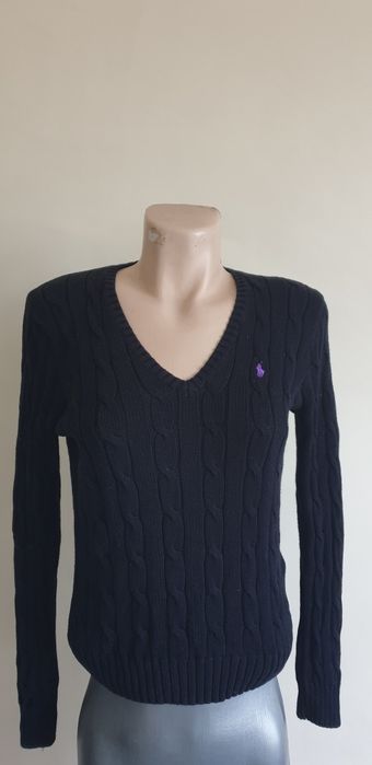 POLO Ralph Lauren Cable Pima Cotton V - Neck M ОРИГИНАЛ Дамски Пуловер