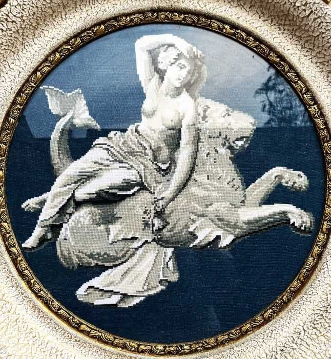 Superb tablou oval-goblen Wiehler-rama eleganta-Germania