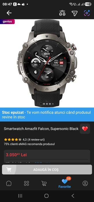 Smartwatch Amazfit Falcon Black