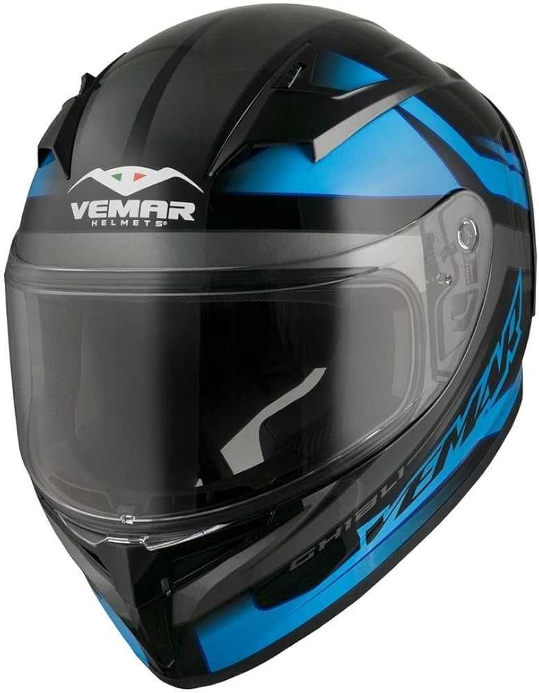 Намаление!Мото Каска VEMAR GHIBLI BASE GLOSS  BLUE ,размер S 55-56