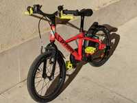 Алуминиев детски велосипед 16", на 4–6 години + помощни колела подарък