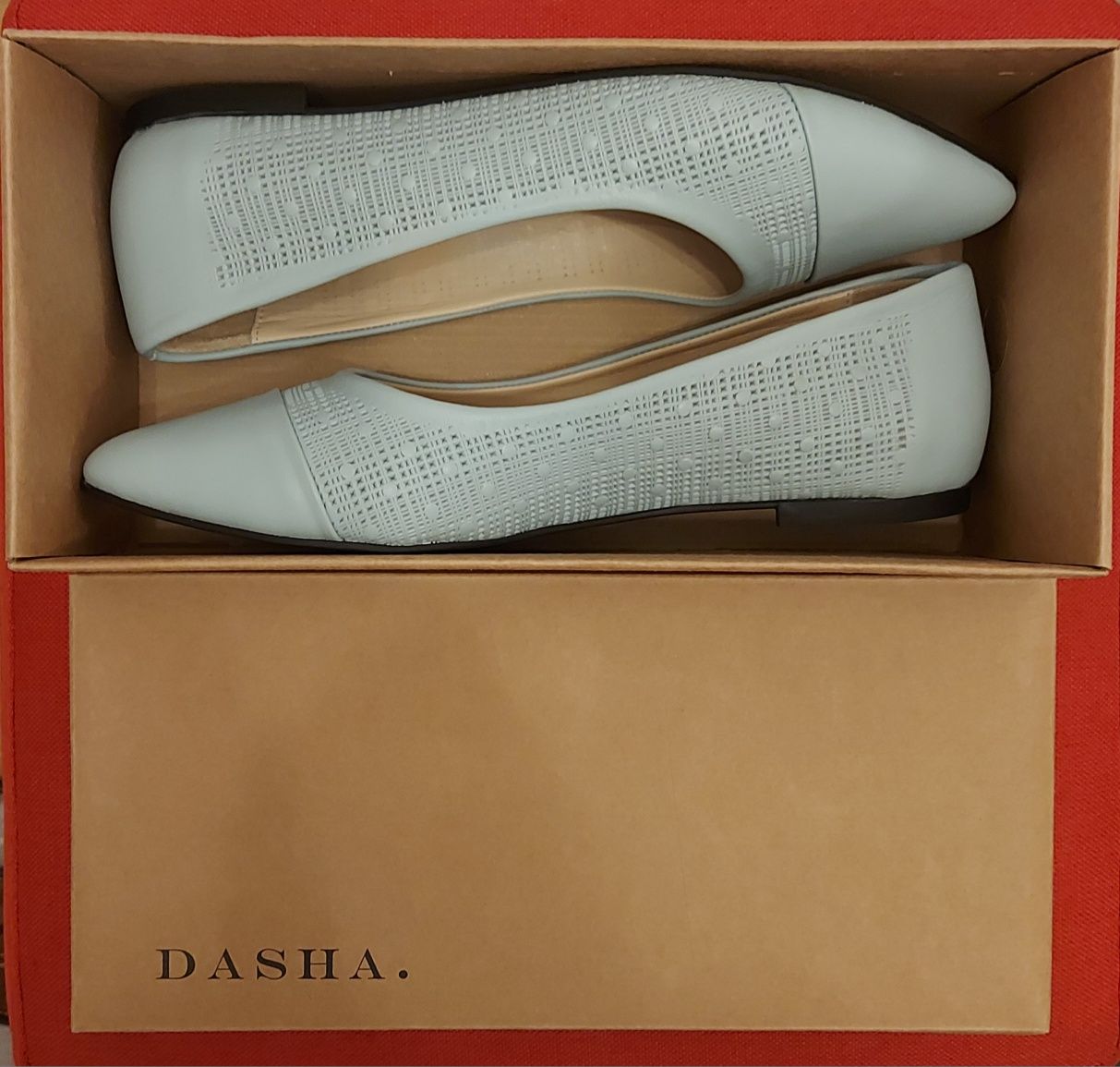 Pantofi dama din piele noi Dasha culoare bleu, nr.39