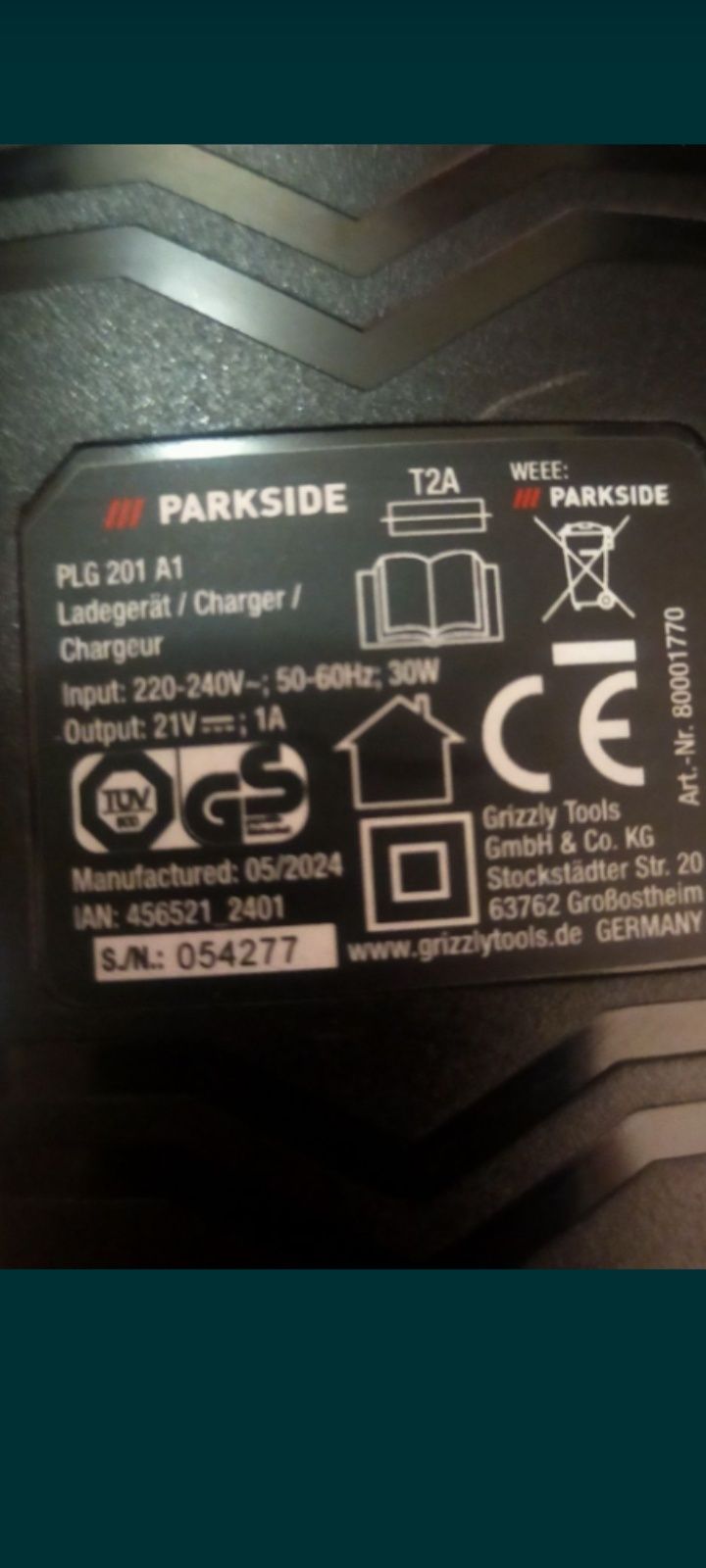 Винтоверт 20v Parckside с батерия и зарядно