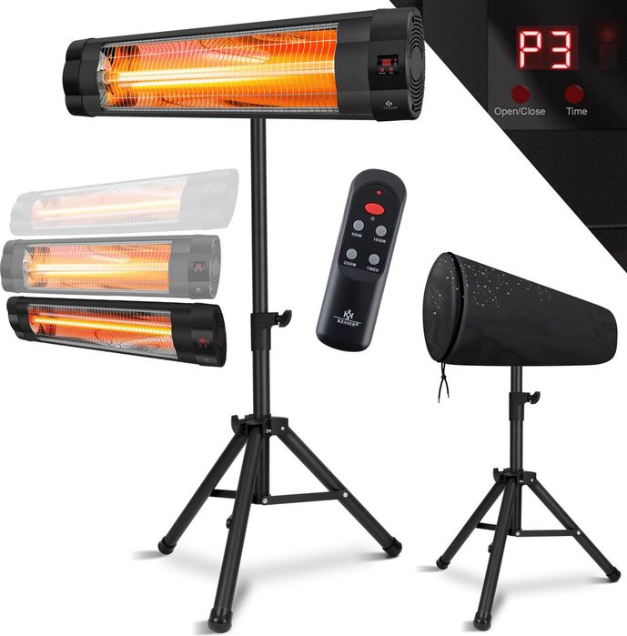 Инфрачервен нагревател KESSER 2500 вата с 3 степени и регулируема в-на
