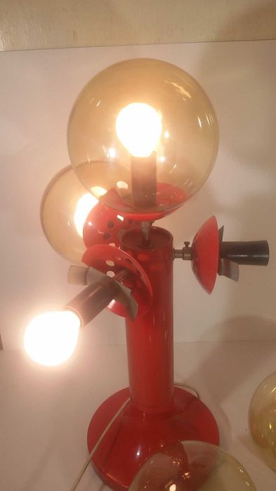 Ретро чеверна настолна лампа с 4 крушки VEB EGEM Halberstadt space age