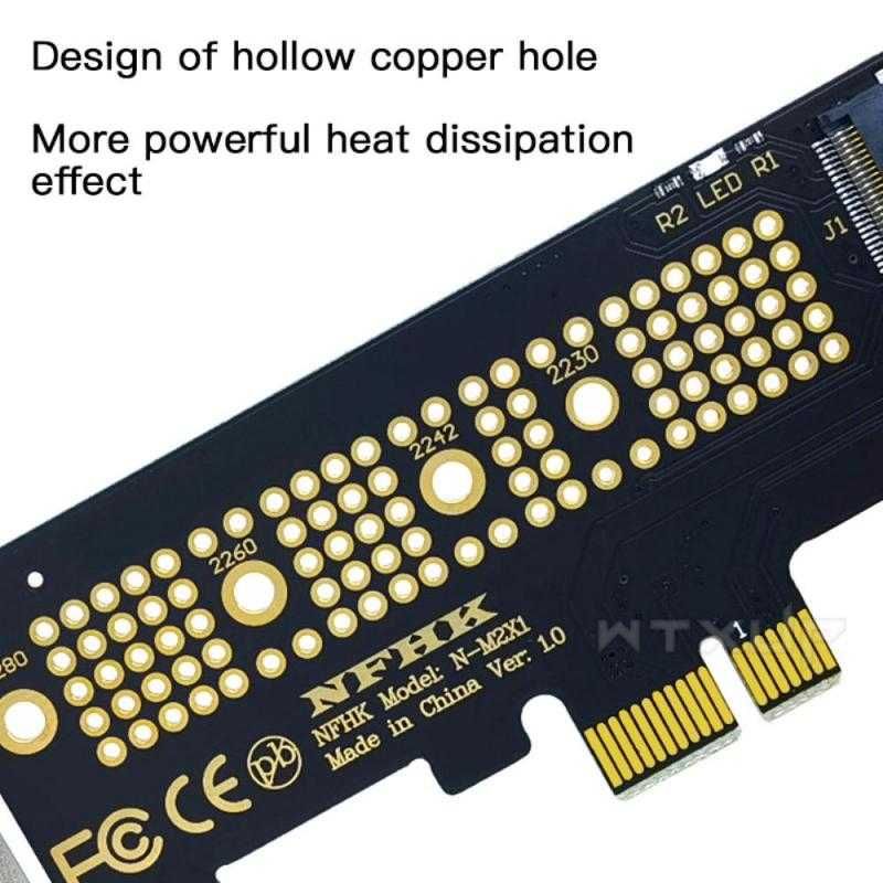 Преходник M.2 (M2) SSD NVME към PCI-E 3.0 x1 + Гаранция