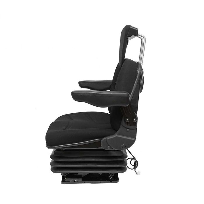 Scaun pentru tractor negru reglabil cu cotiera  tetiera si suspensie