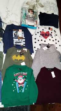 Lot bluzița, hanorac,cardigan călduroase,110-116, tematica Crăciun