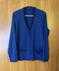 Cardigan 50% lana, marime 42 L, culoare albastru indigo