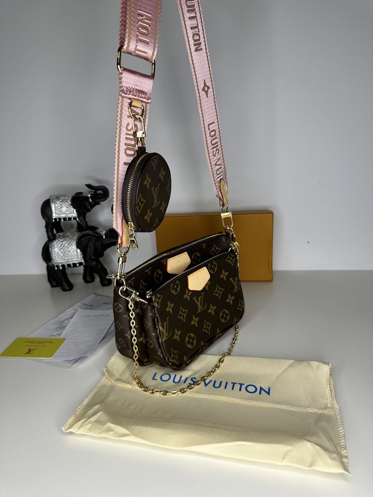 Geanta Louis Vuitton multi pochette 3 piese+cutie piele canvas 100%