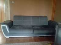 Продавам диван сив + бяла кожа с гаранция до декември 2024