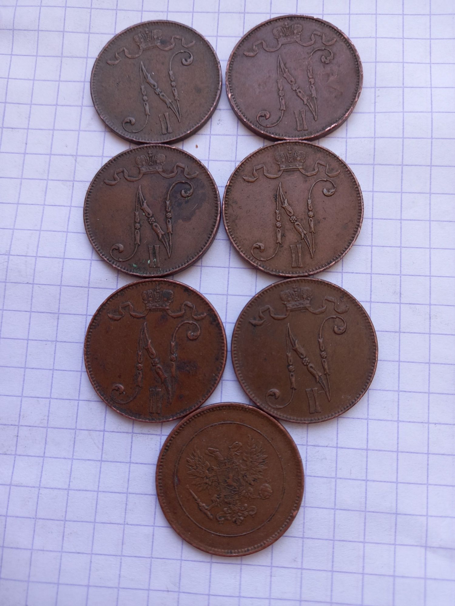 Монеты , русская Финляндия. 7 шт за 8000 тенг