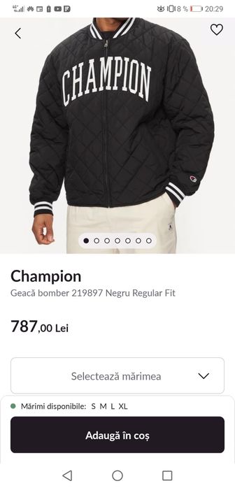 Geaca bomber barbati Champion, nouă.