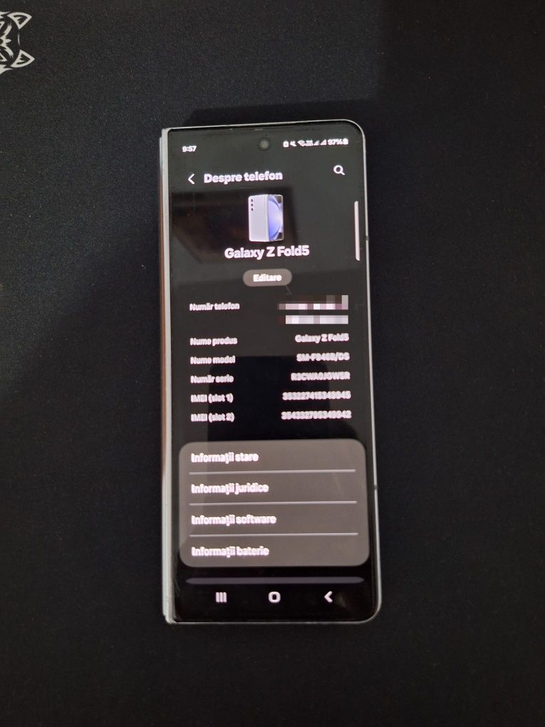 Vând/schimb samnsung galaxy z fold 5/256gb/12gb ram