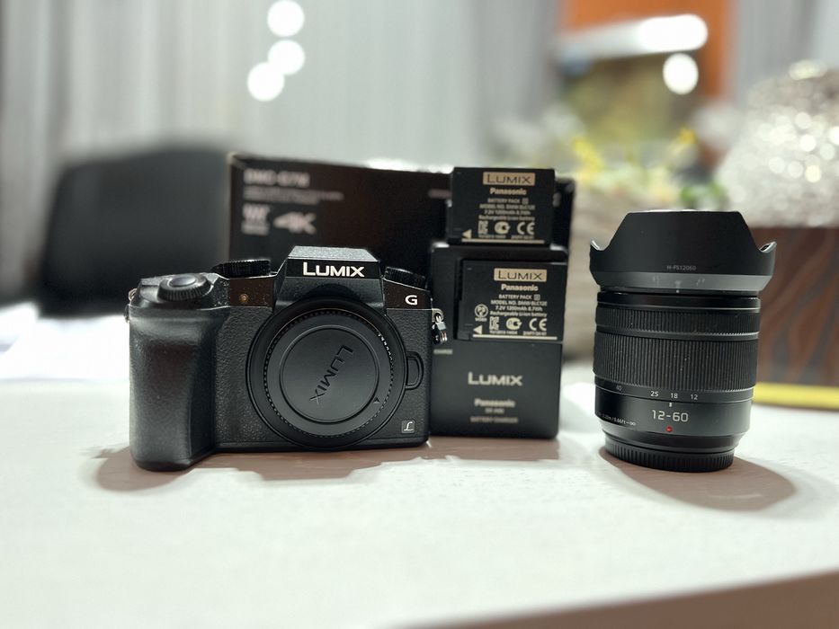 Фотоапарат Panasonic Lumix G7, 12‑60 mm обектив + 2 батерии — КАТО НОВ