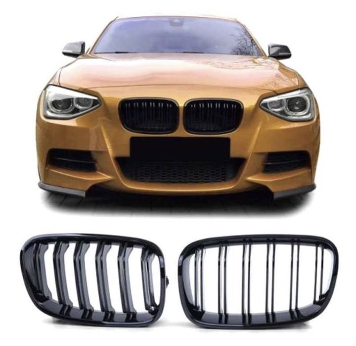 Set 2 grile negre M style BMW seria 1 F20 F21 non facelift 2011-2015