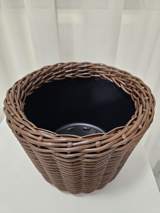 Ghiveci împletit din ratan sintetic, Handmade, volum 12 l