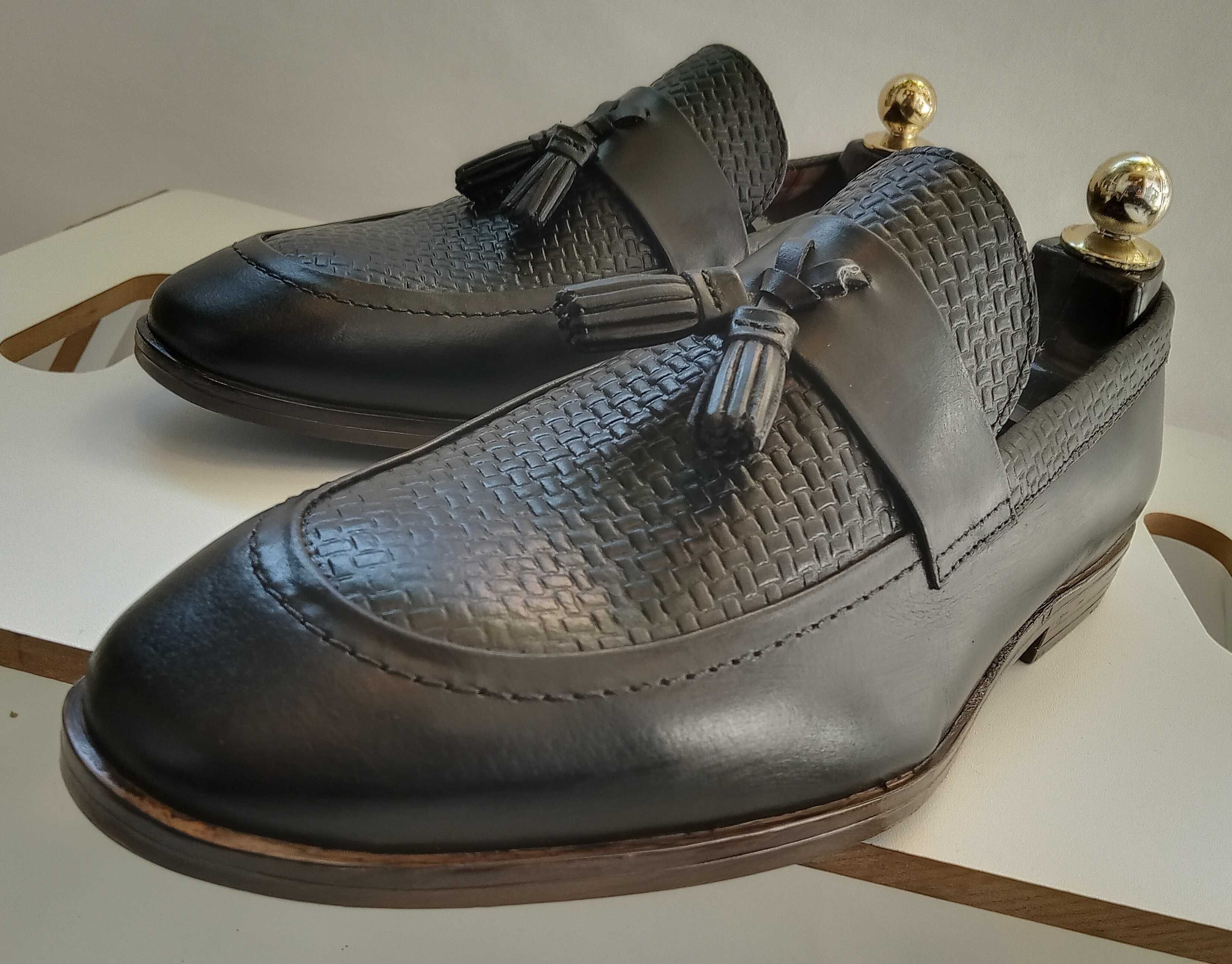Pantofi loafers premium River Island 45 piele naturala moale