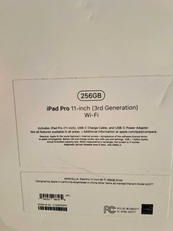 НОВЫЙ Ipad Pro 11 wifi, память 256 гб, в упаковке, есть чек и гарантия