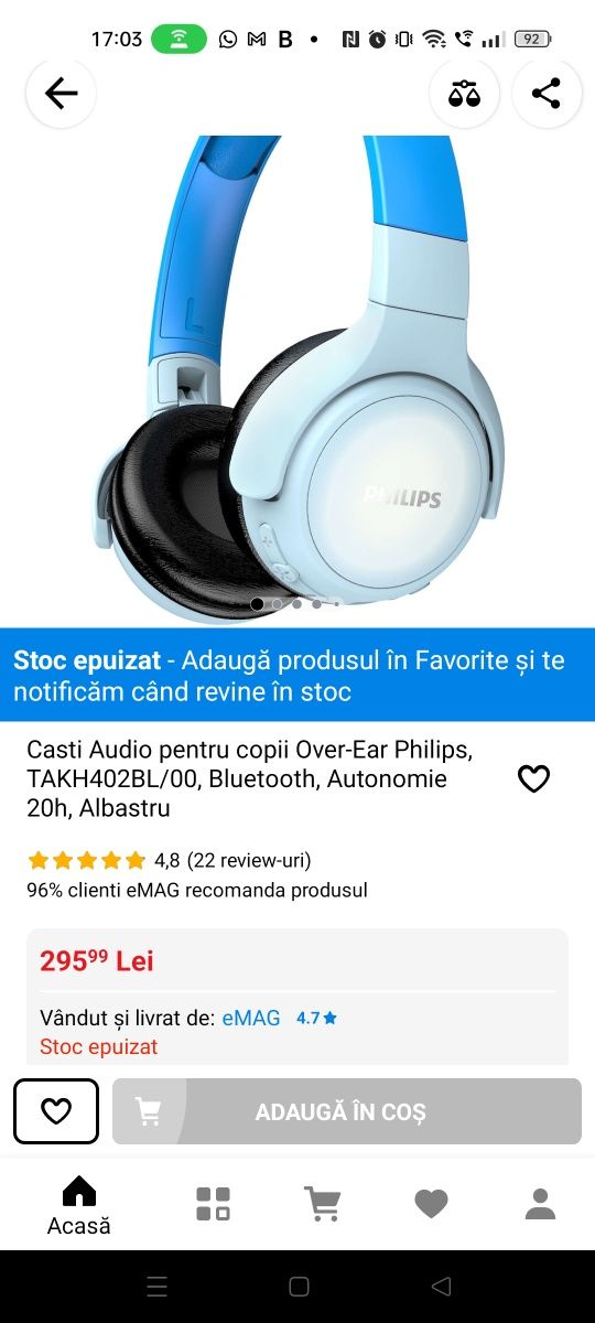 Căști Philips wireless pt copii