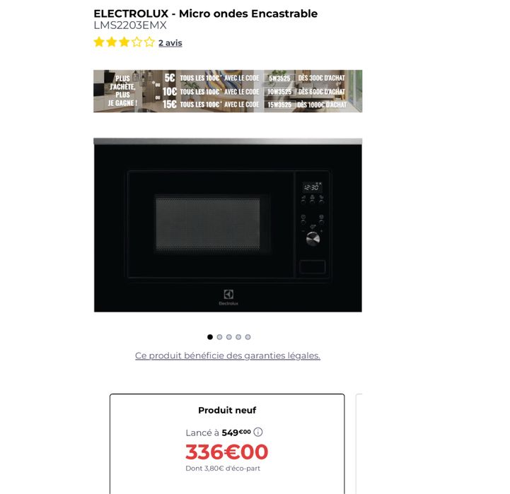 Cuptor cu microunde încorporabil Electrolux LMS2203EMX