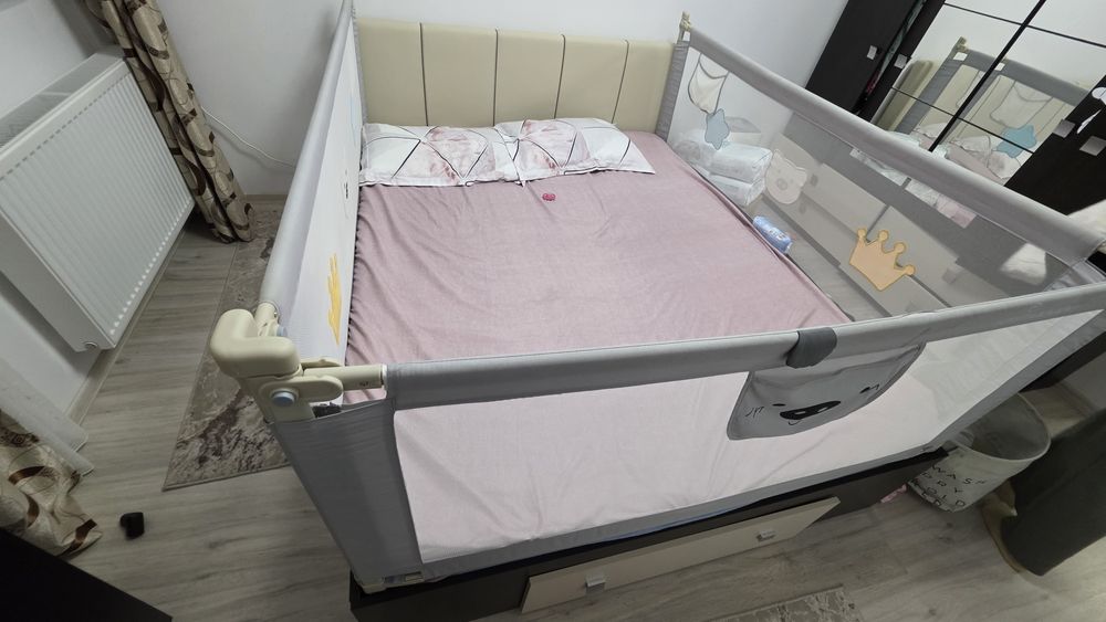 Protecții laterale pat 160x200 pentru copii – stare foarte bună