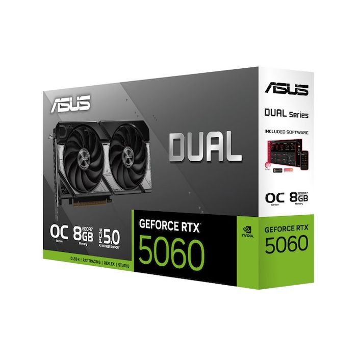 Видео карта ASUS GeForce RTX 5060 Dual OC, 8GB GDDR7, 128-bit
