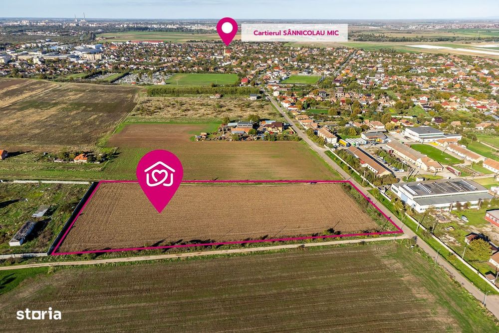 Teren de case în Sânnicolau Mic la 25 eur/mp