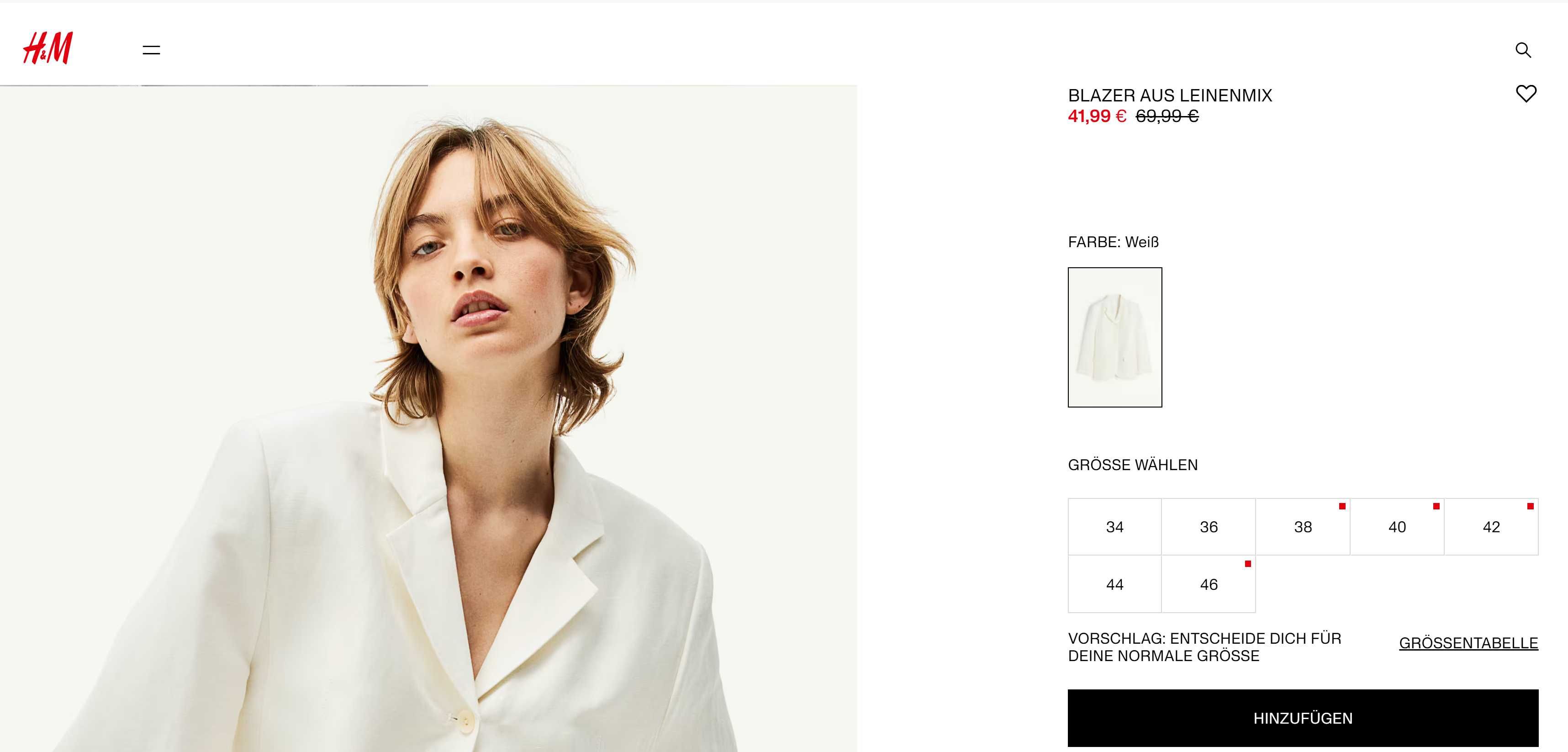 Новый пиджак H&M, лен/вискоза, размер L (52/54)