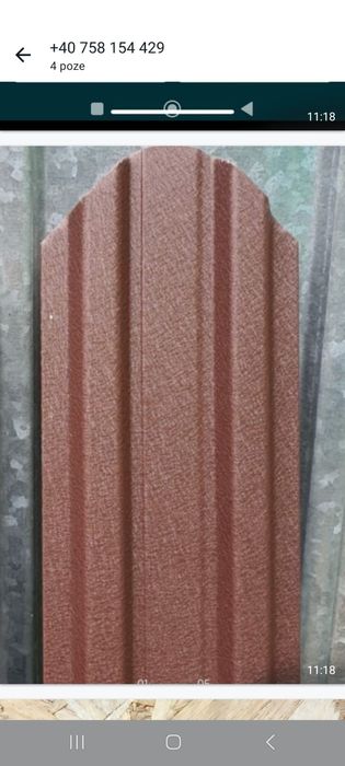 Vand sipca metalica de gard dublu vopsit gri antracid si negru mat