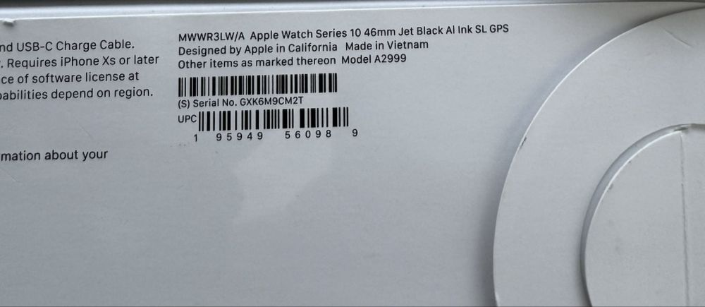 Apple watch series 10 46 mm Jet Black новый в запечатанной упаковке