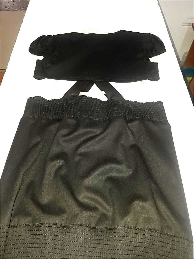 Школьная юбка с жилеткой черная