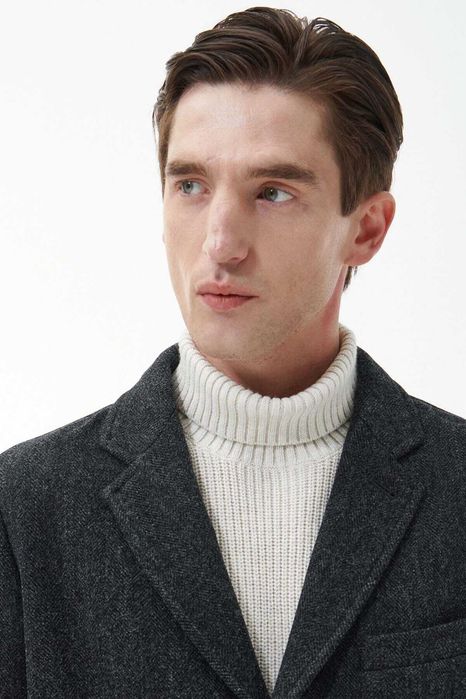 Barbour, Palton de lână Harrow, Gri, M