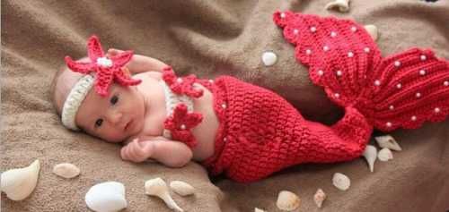 Costum bebelusi crosetat sirena/melc sedinte foto