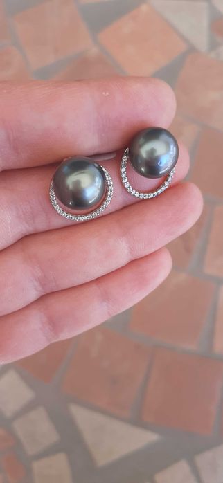 Cercei Perle Tahiti Naturale aur