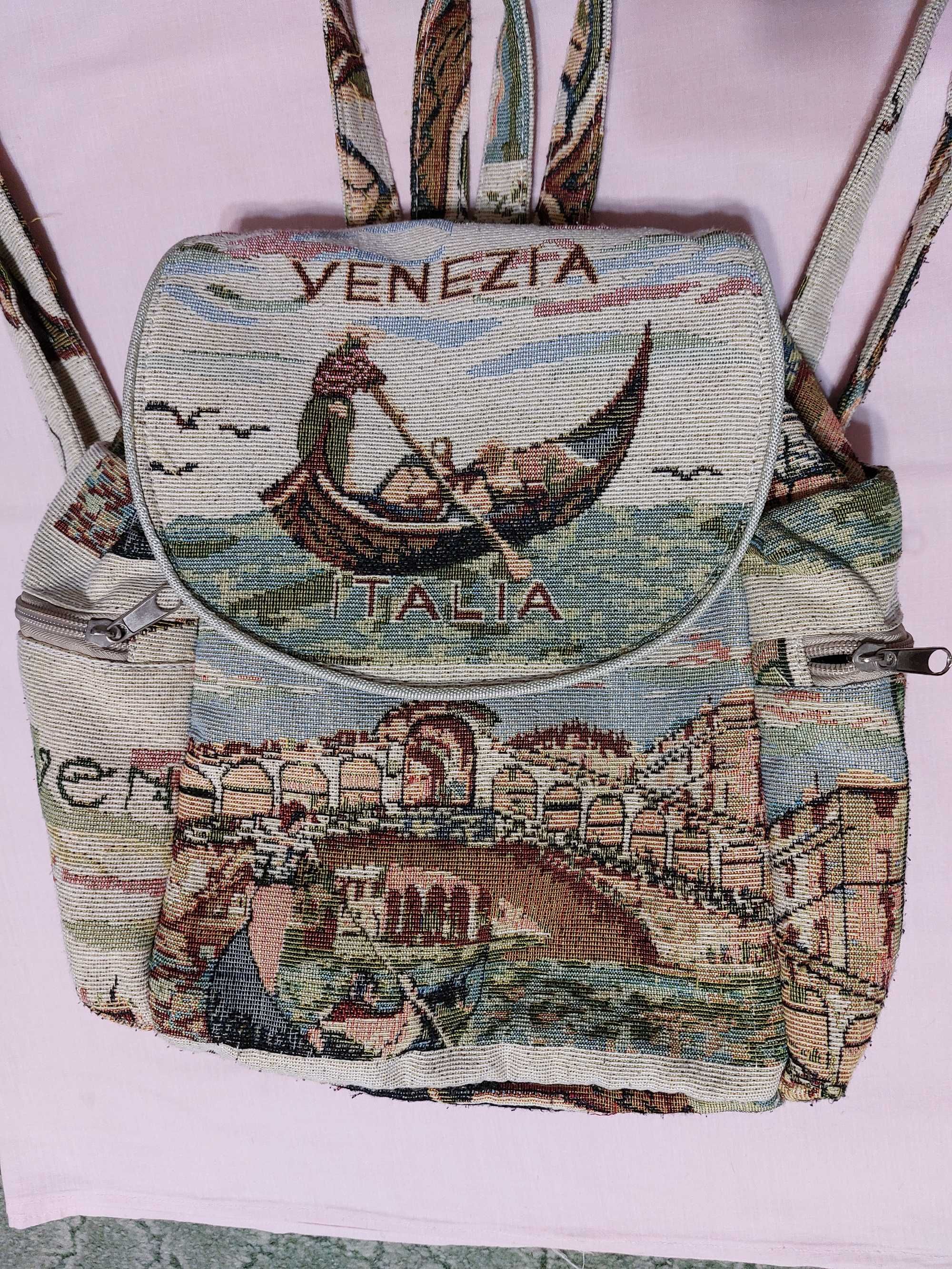 Rucsac elegant oras dama original Italia tapiserie Venezia 5 buzunare