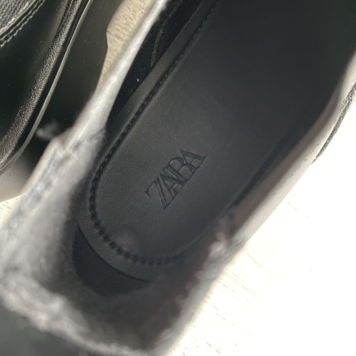 ZARA Chunky Кожени Боти/Ботуши