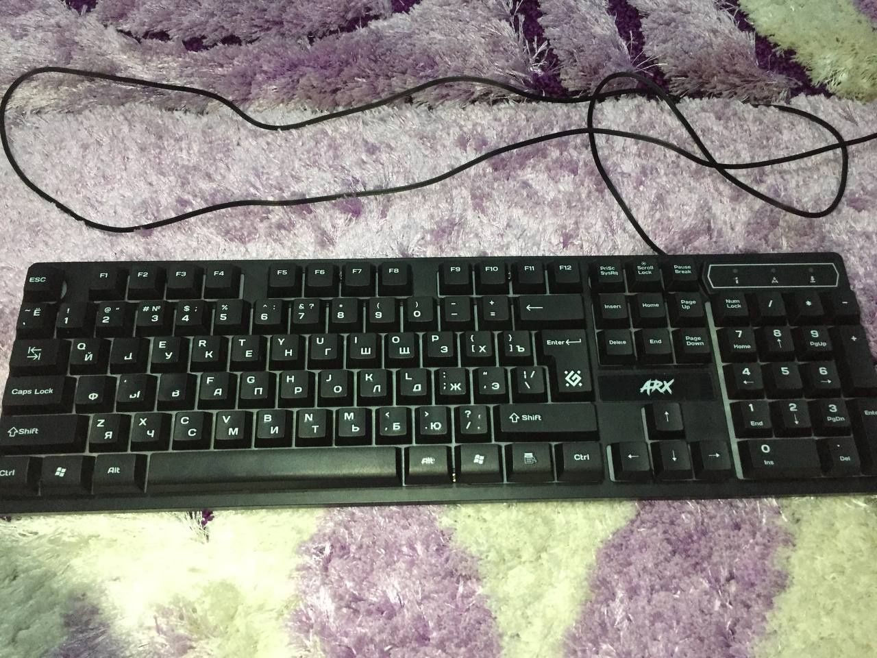 мышка с ковриком, светящиеся клавиатура