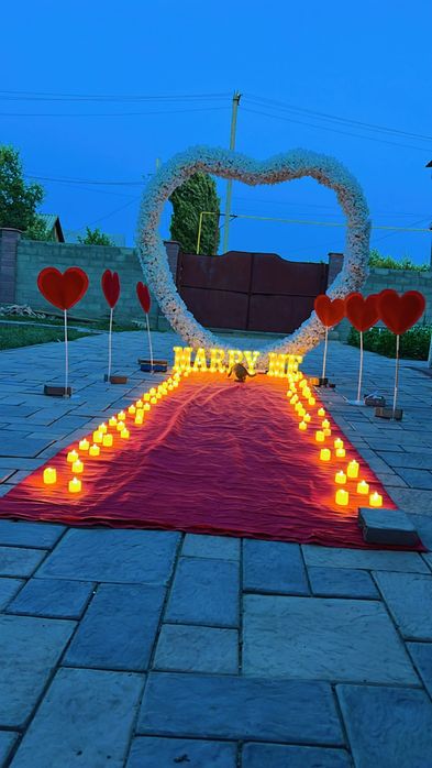 Сердце с цветами гартензмя