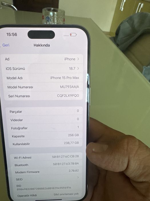 Iphone 15pro maxl 256 88