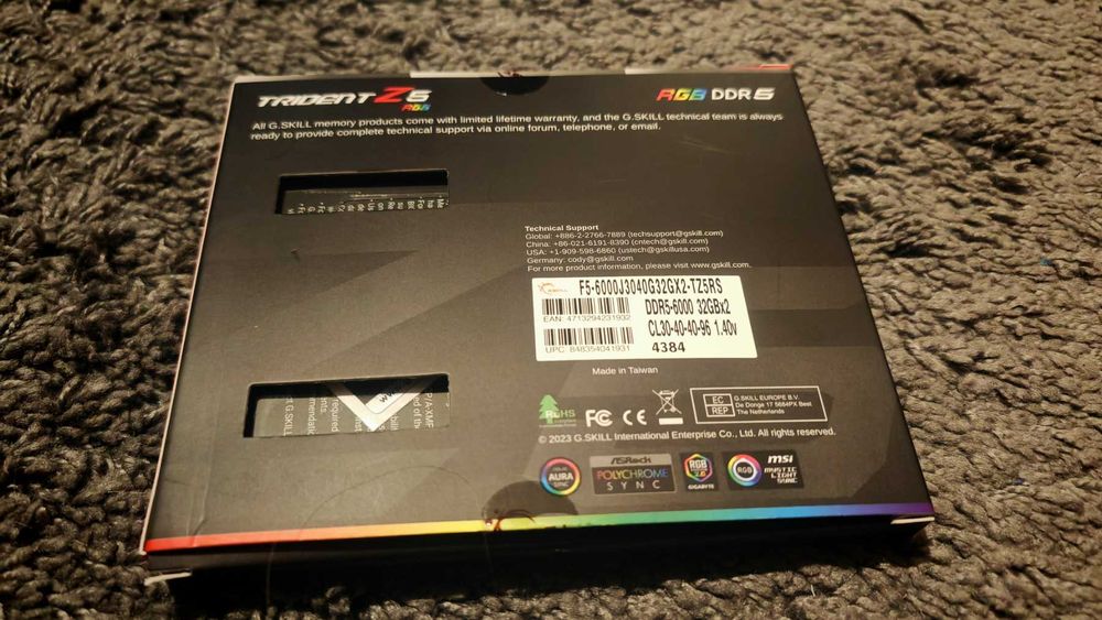 Рам памет G.SKILL Trident Z5 RGB 64GB (2x32GB) DDR5 6000MHz CL30