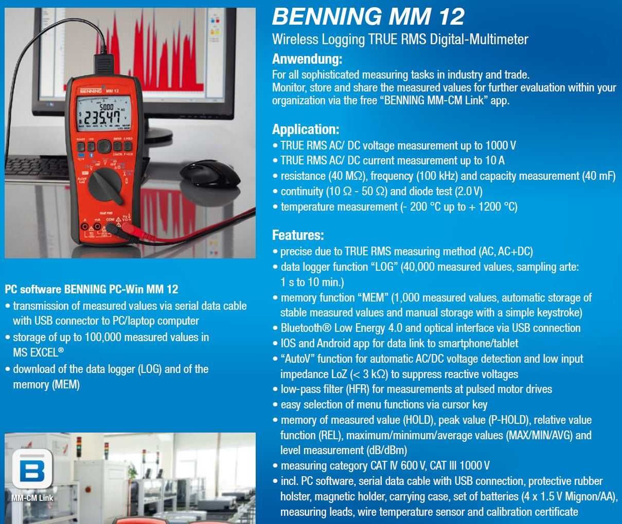 Multimetru digital profesional BENNING MM 12