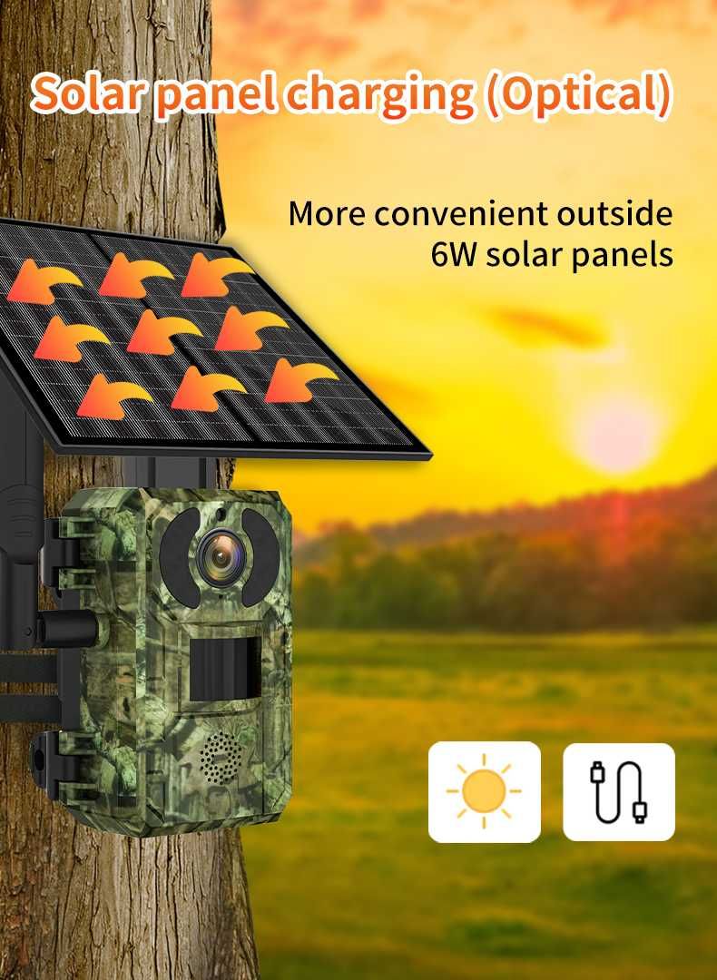 Camera de Vanatoare Profesionala 4G Live TSS-H10-4G, cu Panou Solar 4W